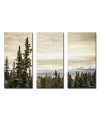 Woodlands in Alaska on 3-part canvas